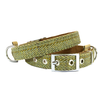 Earthbound Tweed Dog Collar Green